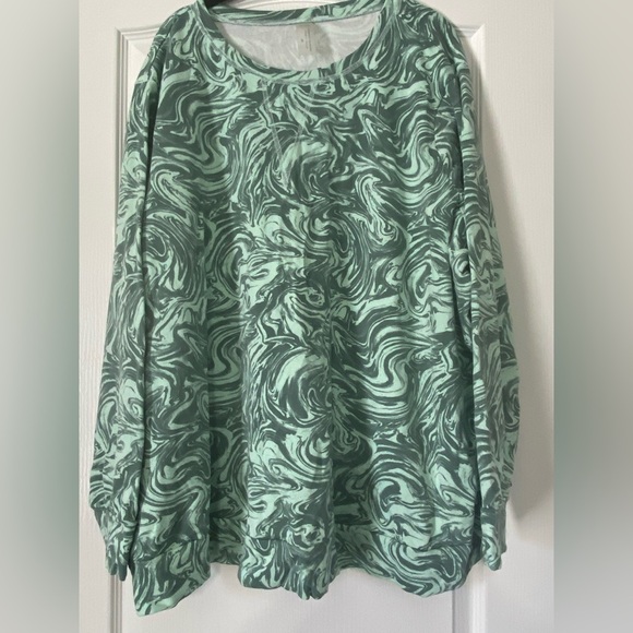 Zuda Ultra Soft Green Marble Sweatshirt Women’s Size 3X - Picture 1 of 2